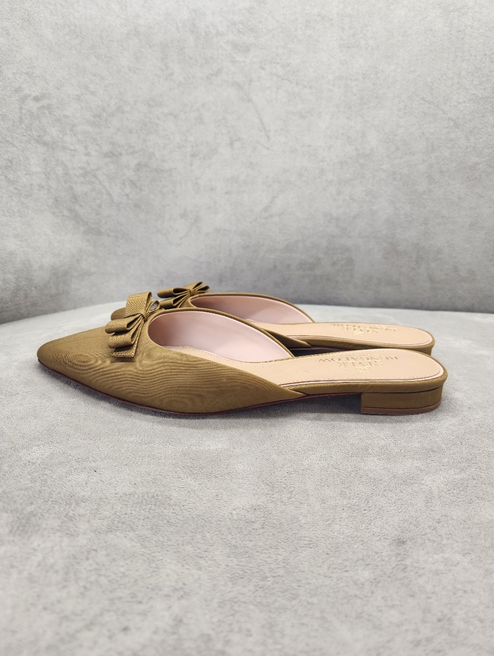 Antonio Melani Style Bungalow Mules 8.5 Dark Olive Green Chez Flats New $170 - Picture 4 of 15